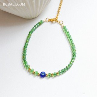 New Design Evil Eye Crystal Beads Bracelet By Balinese Artisans